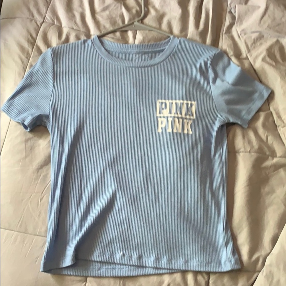 a light blue shirt sleeve shirt from PINK